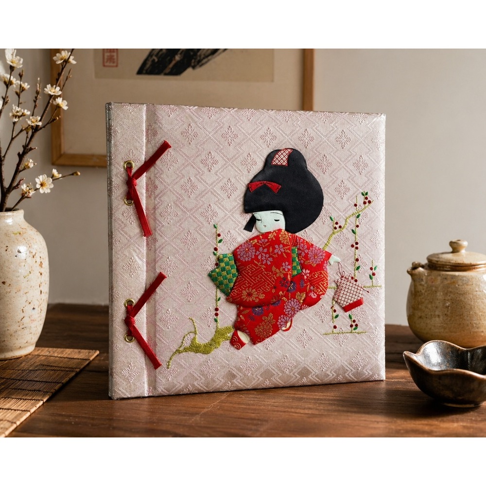 Vintage Japanese Textile‎ Photo Album Geisha Maiko Silk Brocade Cover